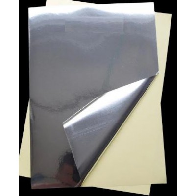 PAPEL POLIESTER ADHESIVO SILVER/PLATA 300grs/m2